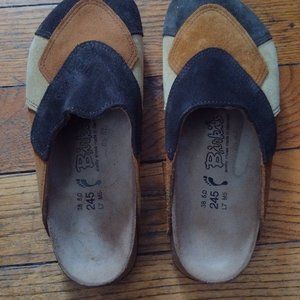 NWOT - Birki's Suede Patchwork Slip-on Comfort Clogs EU 38